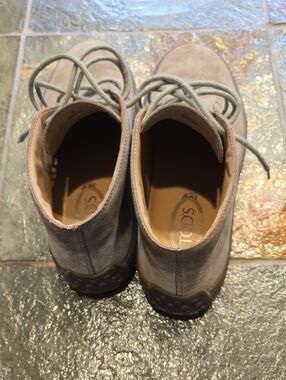 TOD'S Taupe Suede Lace-Up Driving Sneakers